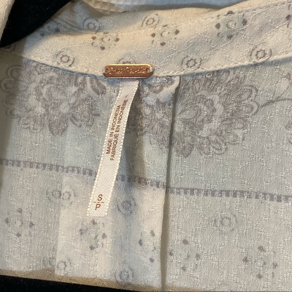 Free People Changing Times Print Tunic in White/Blue - Picture 3 of 10
